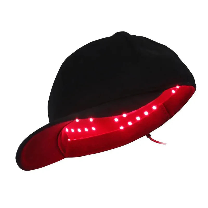 Boné de terapia capilar com LEDs vermelho e infravermelho para estimular crescimento do cabelo