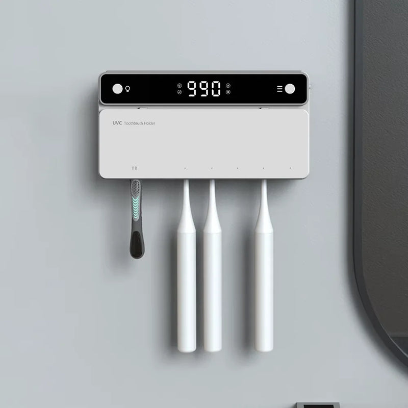 Suporte Escova de Dente Recarregável | Tecnologia UV e Display LED