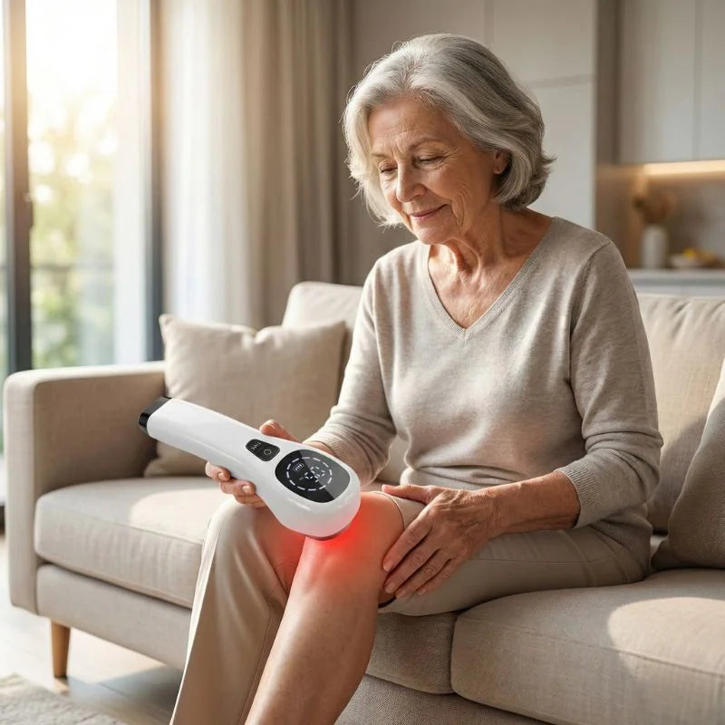 Aparelho portátil de laserterapia com emissão vermelha e infravermelha